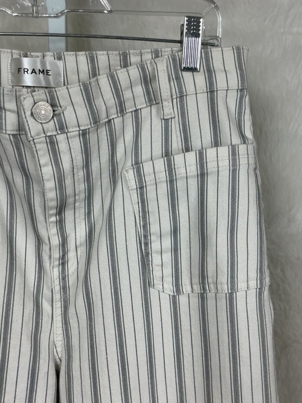 Frame Le Slim Palazzo Sage Multi Stripe High Waist Wide Leg Jeans 32 - Picture 2 of 5